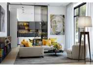 Phòng khách nổi bật nhờ xu hướng trang trí nội thất màu vàng